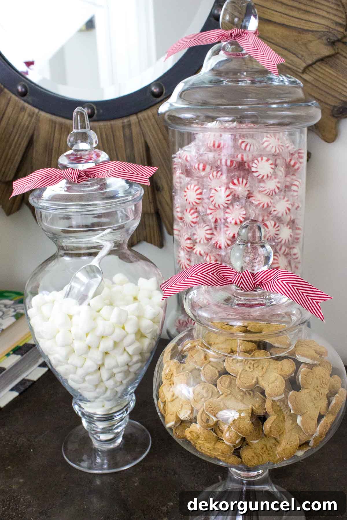 Elevate Your Home with Apothecary Jars 10 Apothecary jars filled with treats for Christmas