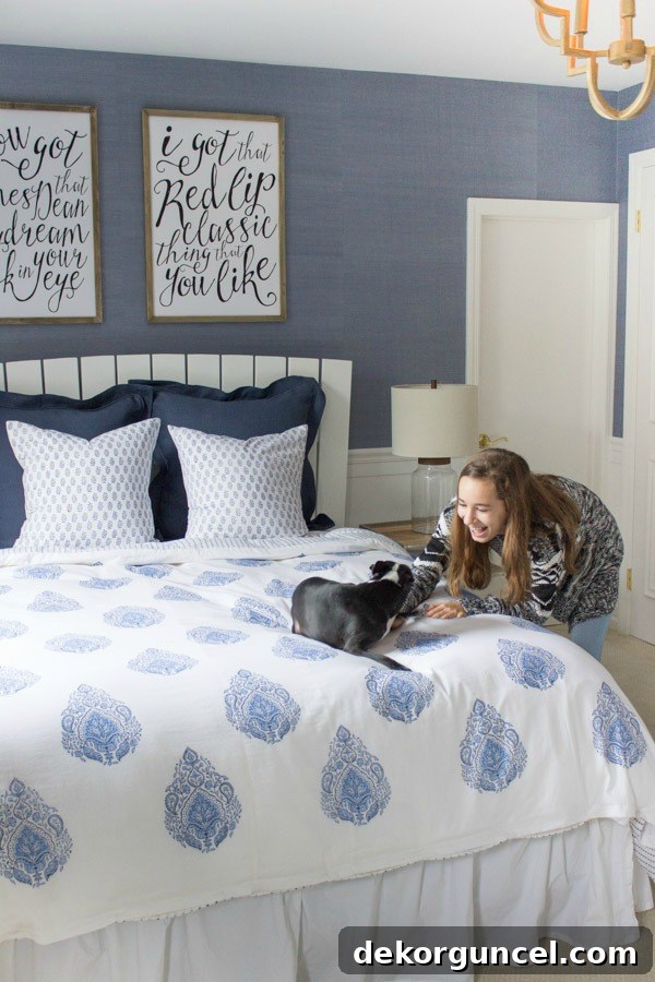 Reveal of modern coastal teen bedroom