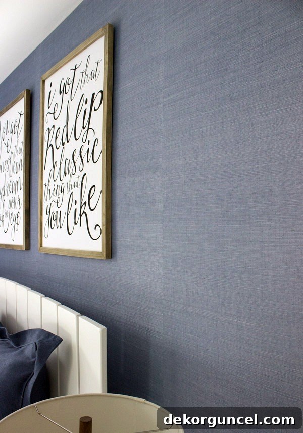 Blue grasscloth wallpaper from Walls Republic