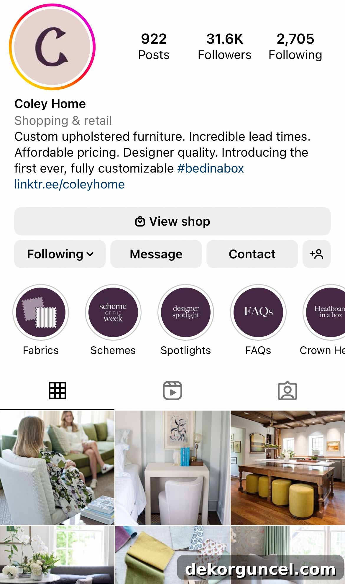 10 Smart Tips for Buying Furniture Online 4 Coley Home Instagram page