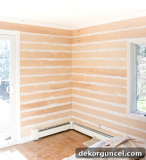 A close-up view detailing how to DIY shiplap walls affordably, offering practical tips and a comprehensive tutorial for achieving a stylish, textured look on a budget.