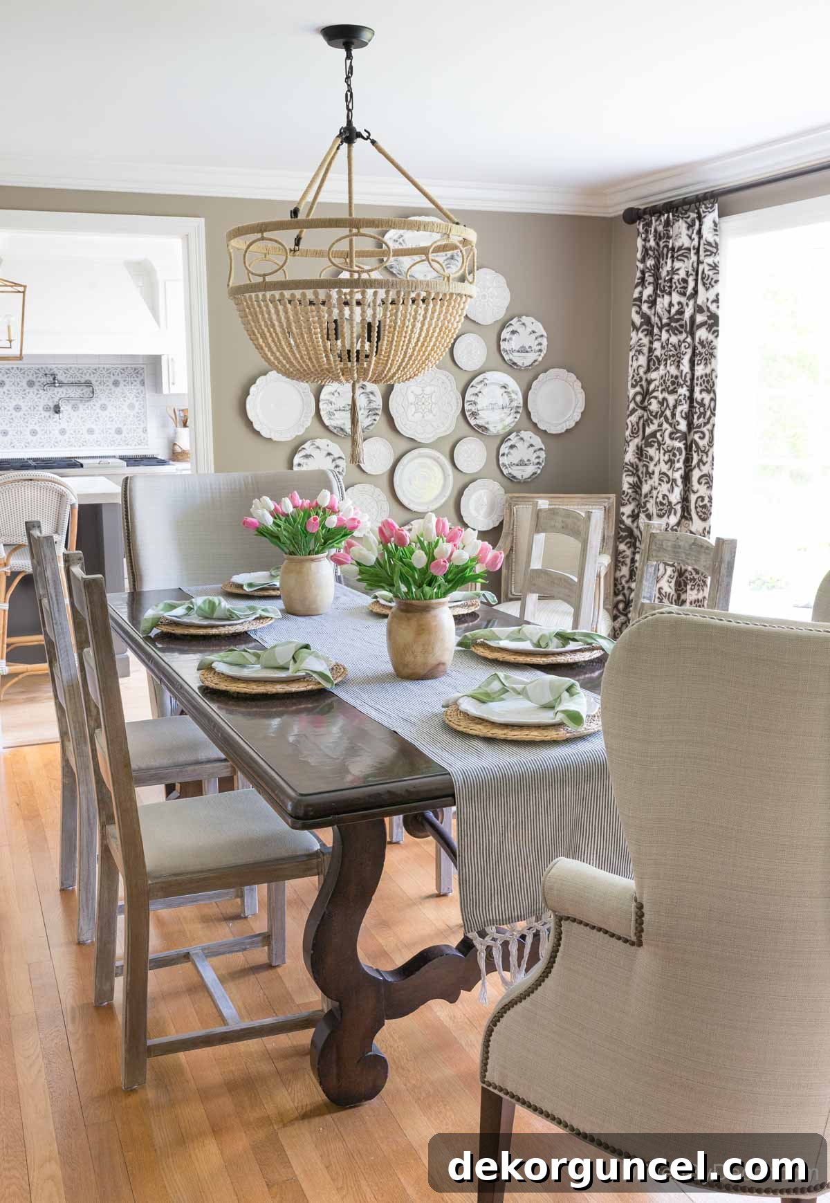 My dining chairs from HomeGoods, showcasing affordable yet stylish seating