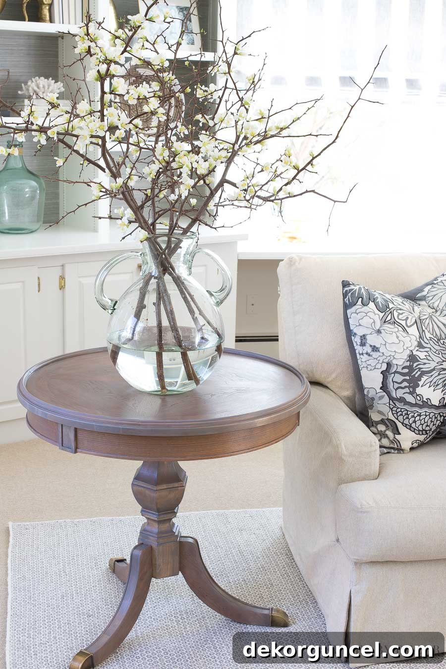 My Top 10 DIY Home Projects 18 A beautifully refinished side table with a light gray stain, showcasing its smooth, restored surface and modern appeal, demonstrating a successful furniture transformation through DIY.