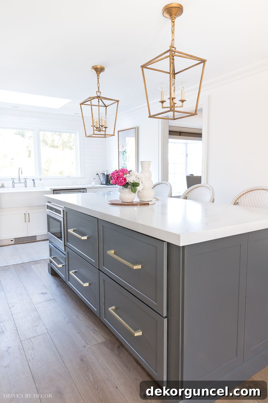Innovative kitchen design featuring a hidden command center within a drawer, perfectly integrated into the kitchen island.