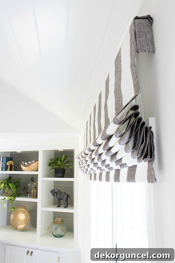 Window Treatments: Design Ideas and Expert Advice 13 Roman shades mounted high above the window