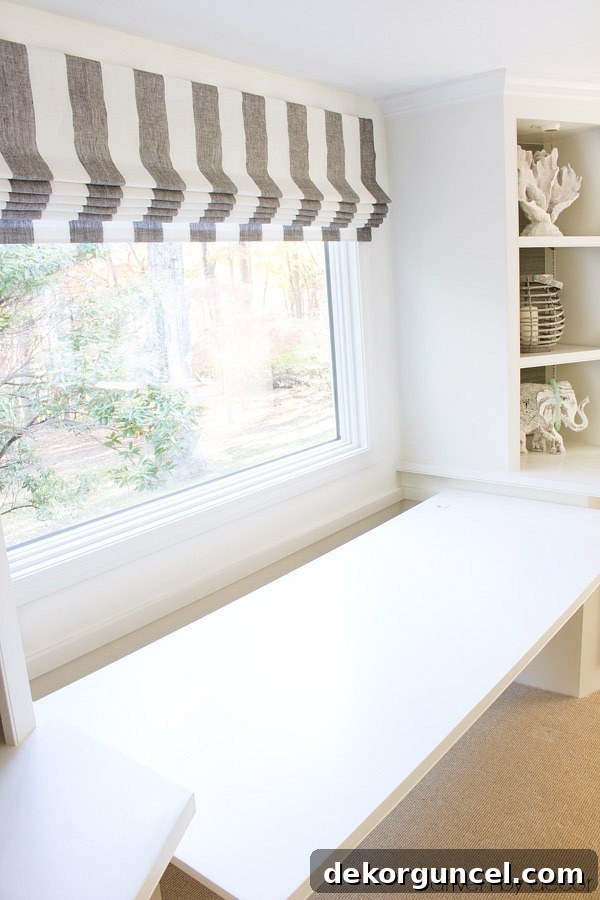 Window Treatments: Design Ideas and Expert Advice 15 Desk top installed on cleats so that it's removeable
