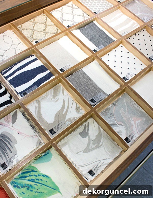 Window Treatments: Design Ideas and Expert Advice 8 Fabric samples from The Shade Store