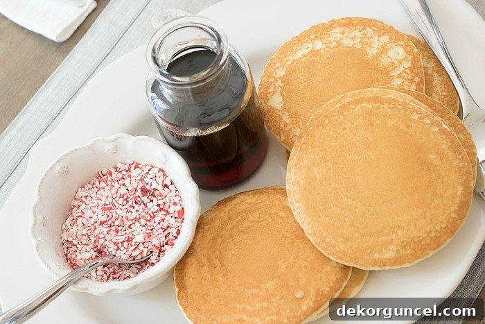 Festive Christmas Brunch Table Decor Ideas 6 Crushed candy canes for a fun holiday pancake topping!