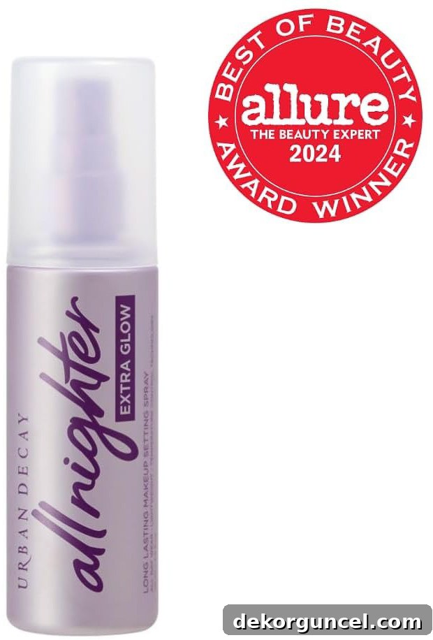 Award-winning makeup setting spray, promising long-lasting wear and a dewy finish.