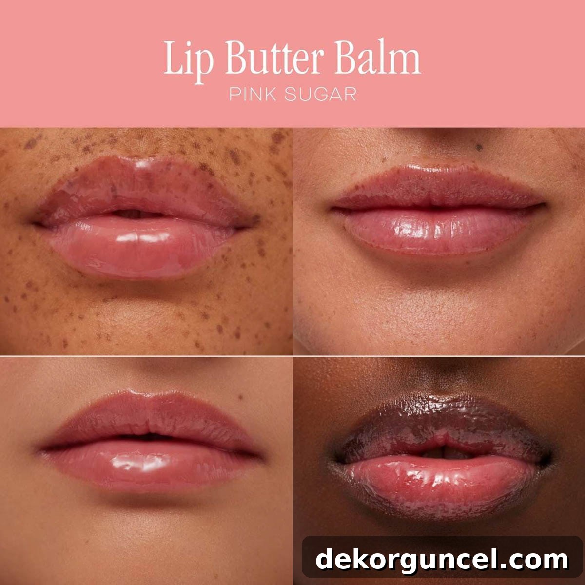 Summer Fridays lip butter balm in various shades applied to different skin tones.