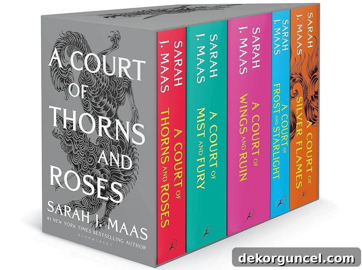 A popular five-book set, 'A Court of Thorns and Roses', a hit with young adult readers.