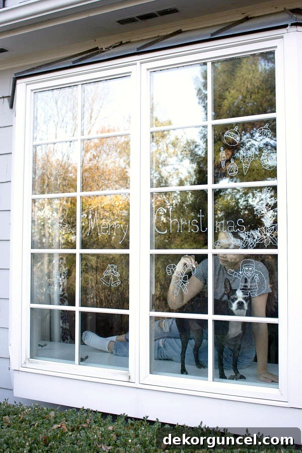 Decorate your windows with chalk ink markers for Christmas and just wipe off your art after the holidays are over!