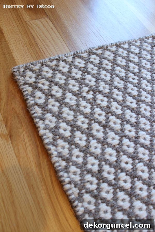 Our Foyer's Stunning Transformation 11 Jaipur Highlanders Kirkwall Light Mushroom and White Rug featuring a stylish gray/taupe and white pattern