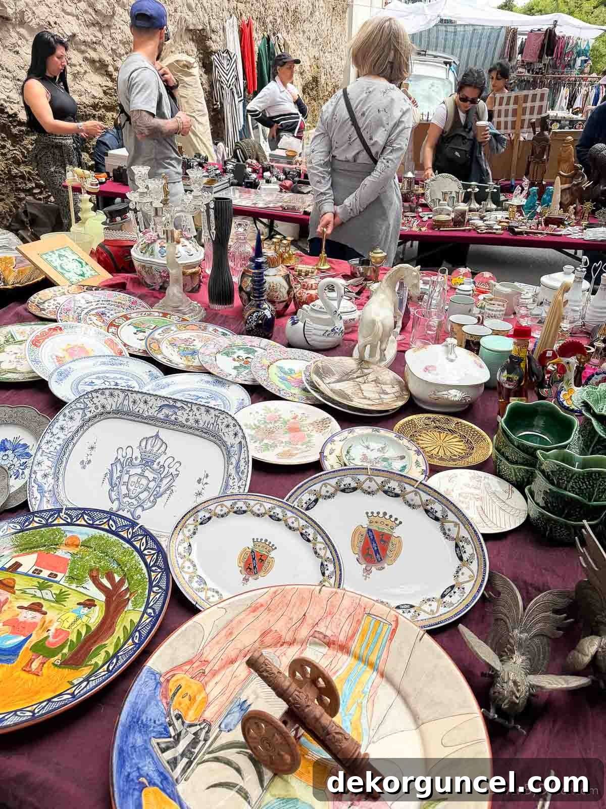 Family Trip to Portugal: Where We Stayed, Ate and Explored 16 Vintage plates and other items at a Lisbon flea market