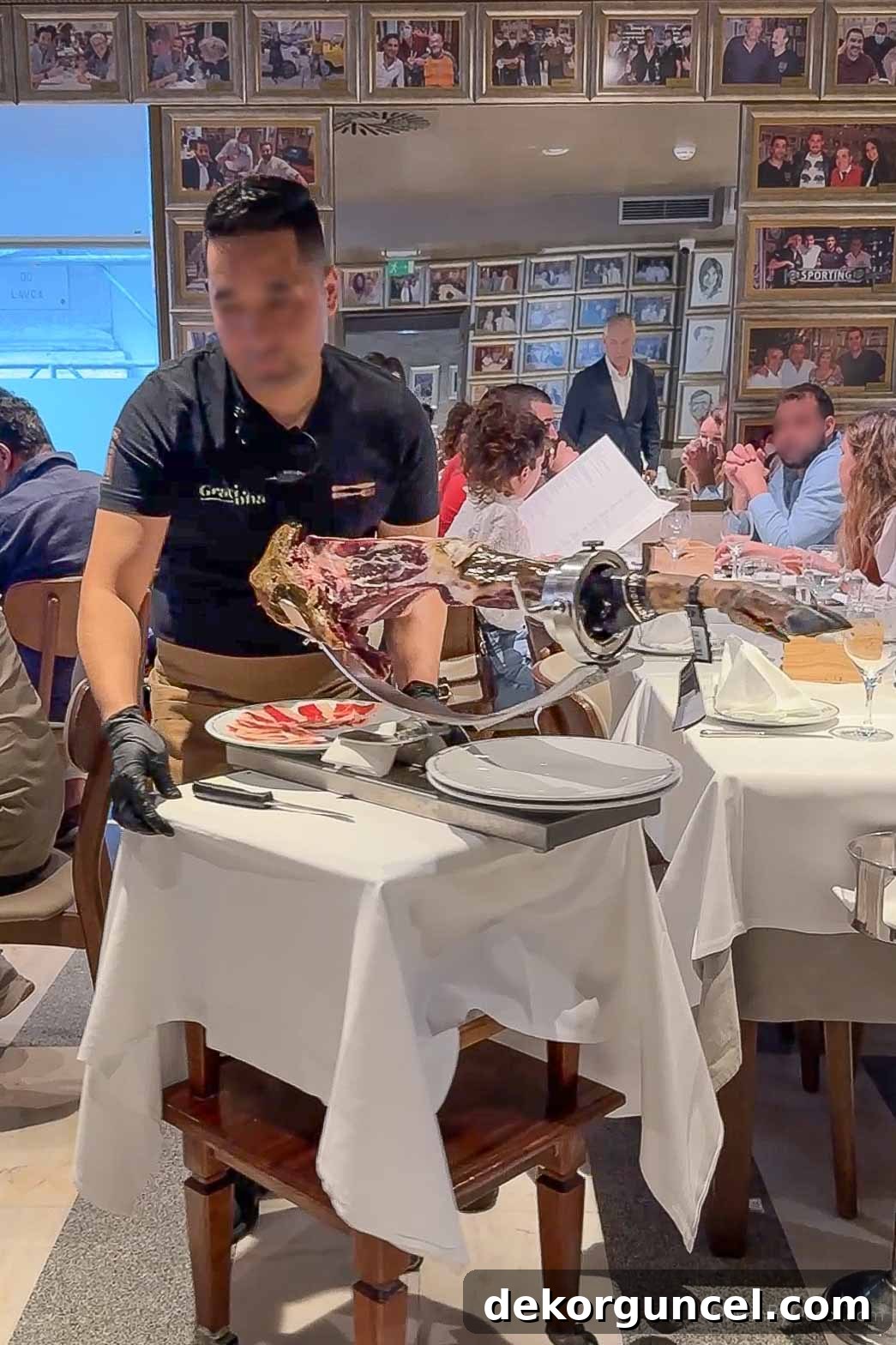 Family Trip to Portugal: Where We Stayed, Ate and Explored 21 Carving meat leg at Solar dos Presuntos