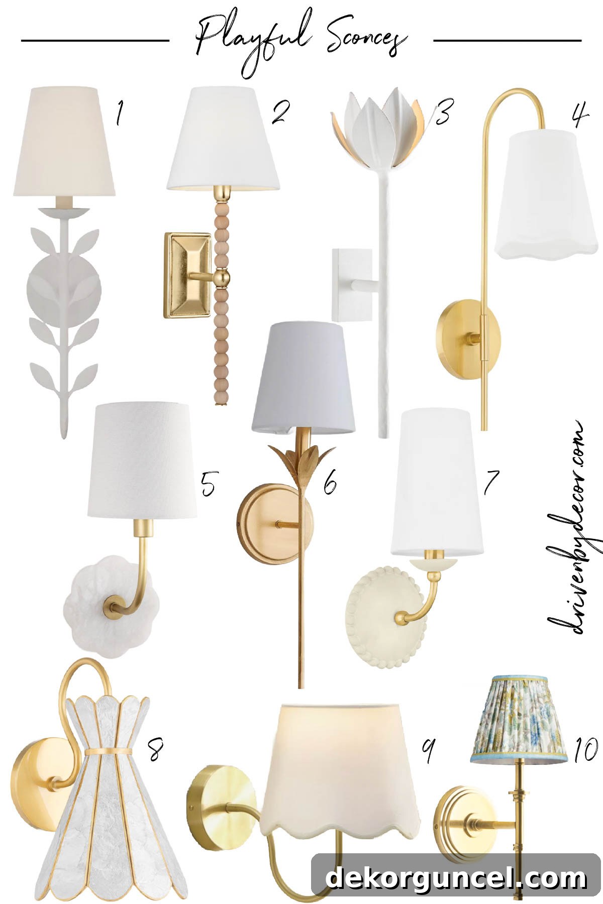 Collage of playful sconces