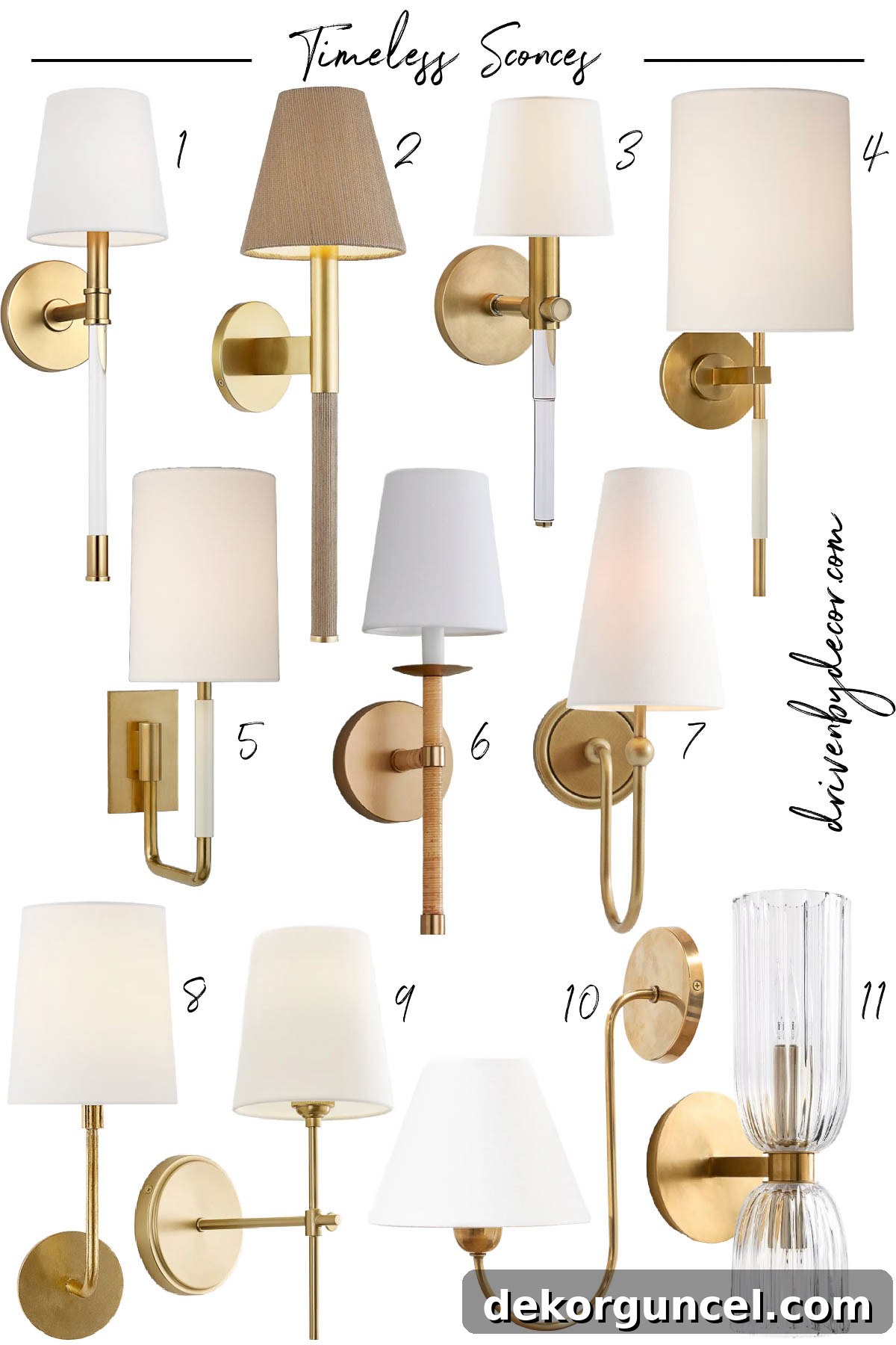 Collage of timeless wall sconces