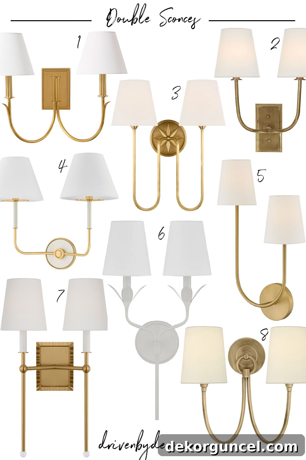 Collage of double sconces